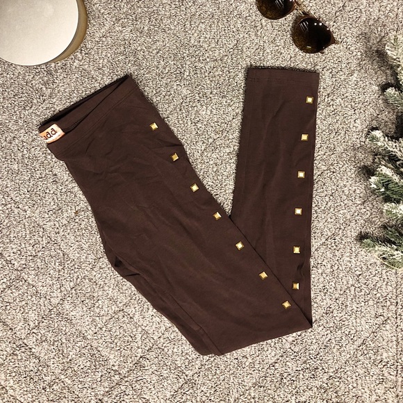 Mudd Pants - NWT Mudd Brown Leggings with Gold Detailing